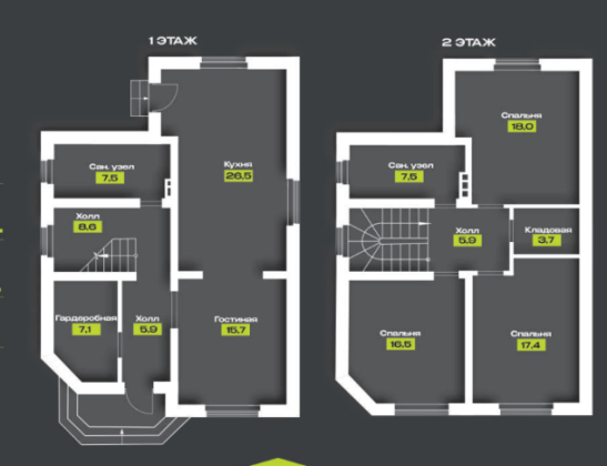 Большой двухэтажный дом 140,3кв.м на ...