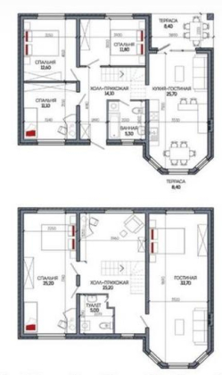 Дом с газом 2 этажа 180 кв.м. ИЖС 6 с...