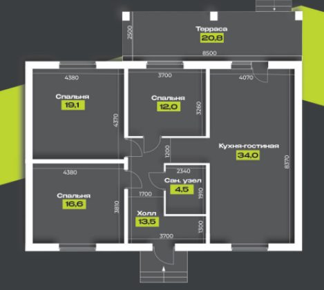 Большой дом 110,1кв.м на 6сот.
