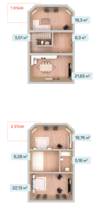 Двухэтажный дом 106кв.м