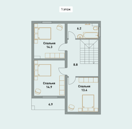 Дом Хай-Тек 120кв.м на 3сот