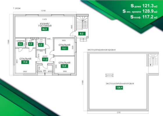 Дом 121кв.м на 5,5 сот. ИЖС