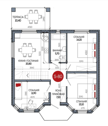 Дом с газщом 120 кв.м. 4 сот в Индуст...