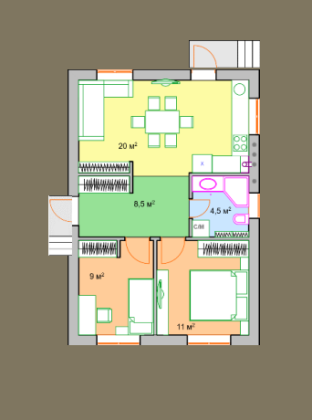 Дом 54кв.м 3сот. ИЖС